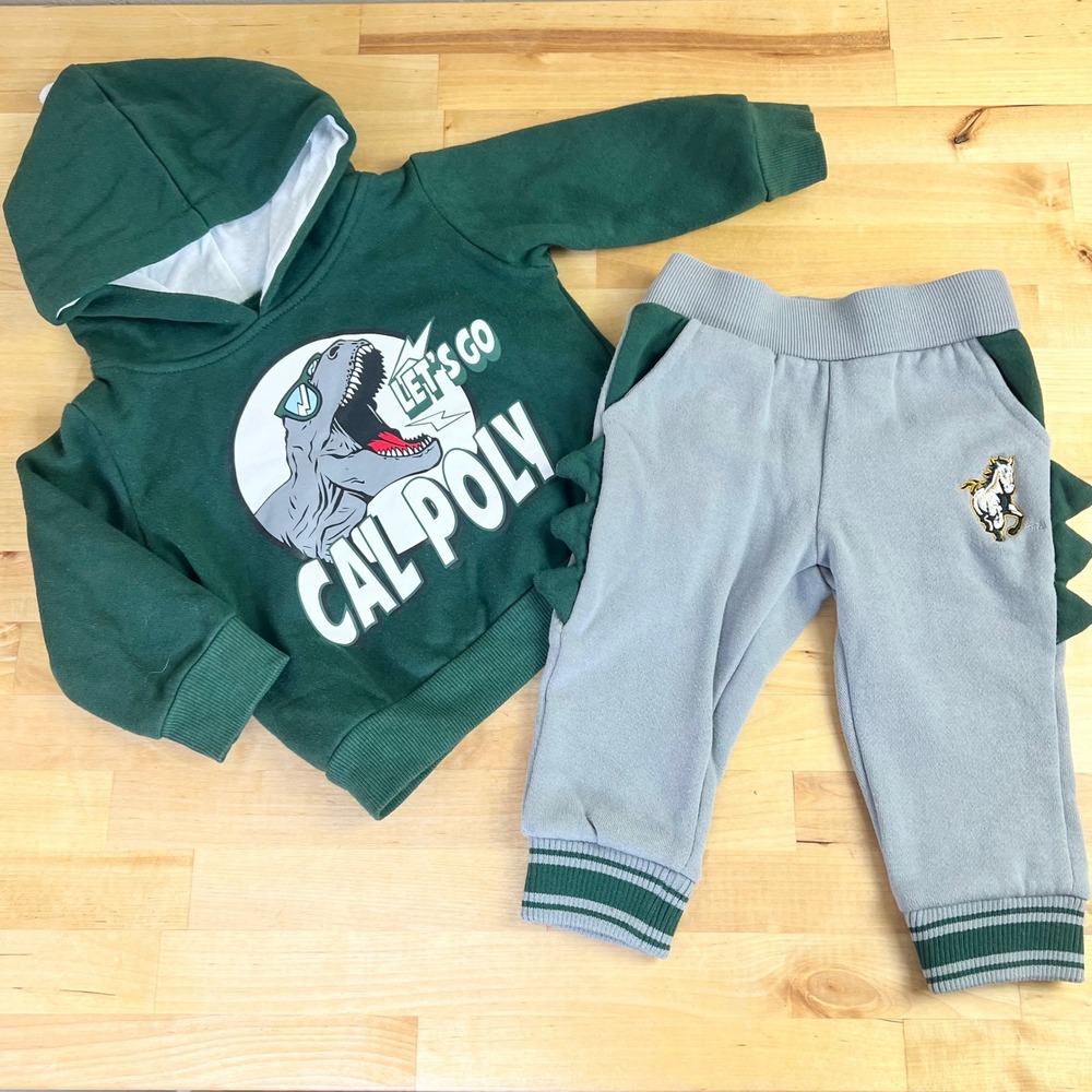 Cal Poly Mustangs Dinosaur Hoodie Sweatpants Set Infant 6-12‎ Months Baby